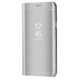 Xiaomi Mi Note 10 / 10 Pro, Oldalra nyíló tok, hívás mutatóval, Smart View Cover, ezüst (utángyártott)