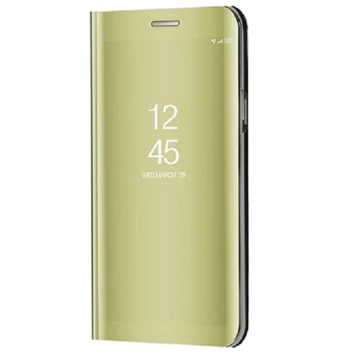 Apple iPhone 11 Pro Max, Oldalra nyíló tok, hívás mutatóval, Smart View Cover, arany (utángyártott)