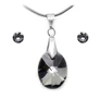 Kép 1/3 - Swarovski kristályos ékszerszett - Oval 18 mm, Silver Night + díszdoboz