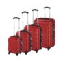 Kép 2/6 - 4 db-os merev falú bőrönd szett - piros