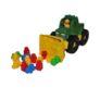 Kép 1/3 - Homokozós traktor, elöl markoló szerkezet, figurával, maxi építő kockával, 15 darabos, 40 cm
