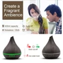 Kép 4/10 - Fa hatású Hawaii Aroma Diffúzor 7 színű LED fénnyel, Sötétbarna