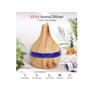 Kép 2/12 - Fa hatású New York Aroma Diffúzor 7 színű LED fénnyel, Világosbarna