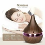 Kép 10/12 - Fa hatású New York Aroma Diffúzor 7 színű LED fénnyel, Világosbarna