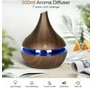 Kép 11/12 - Fa hatású New York Aroma Diffúzor 7 színű LED fénnyel, Világosbarna