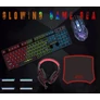 Kép 3/6 - Aoas Gamer Szett Billentyűzet Egér Egérpad Fejhallgató RGB