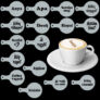 Kép 1/3 - Cappuccino és kávé díszítő szöveges sablonok (16db)