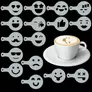 Kép 1/3 - Cappuccino és kávé díszítő Emoji sablonok (16db)