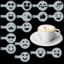Kép 3/3 - Cappuccino és kávé díszítő Emoji sablonok (16db)