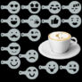 Kép 2/3 - Cappuccino és kávé díszítő Emoji sablonok (16db)