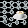 Kép 3/3 - Cappuccino és kávé díszítő vegyes sablonok (16db)