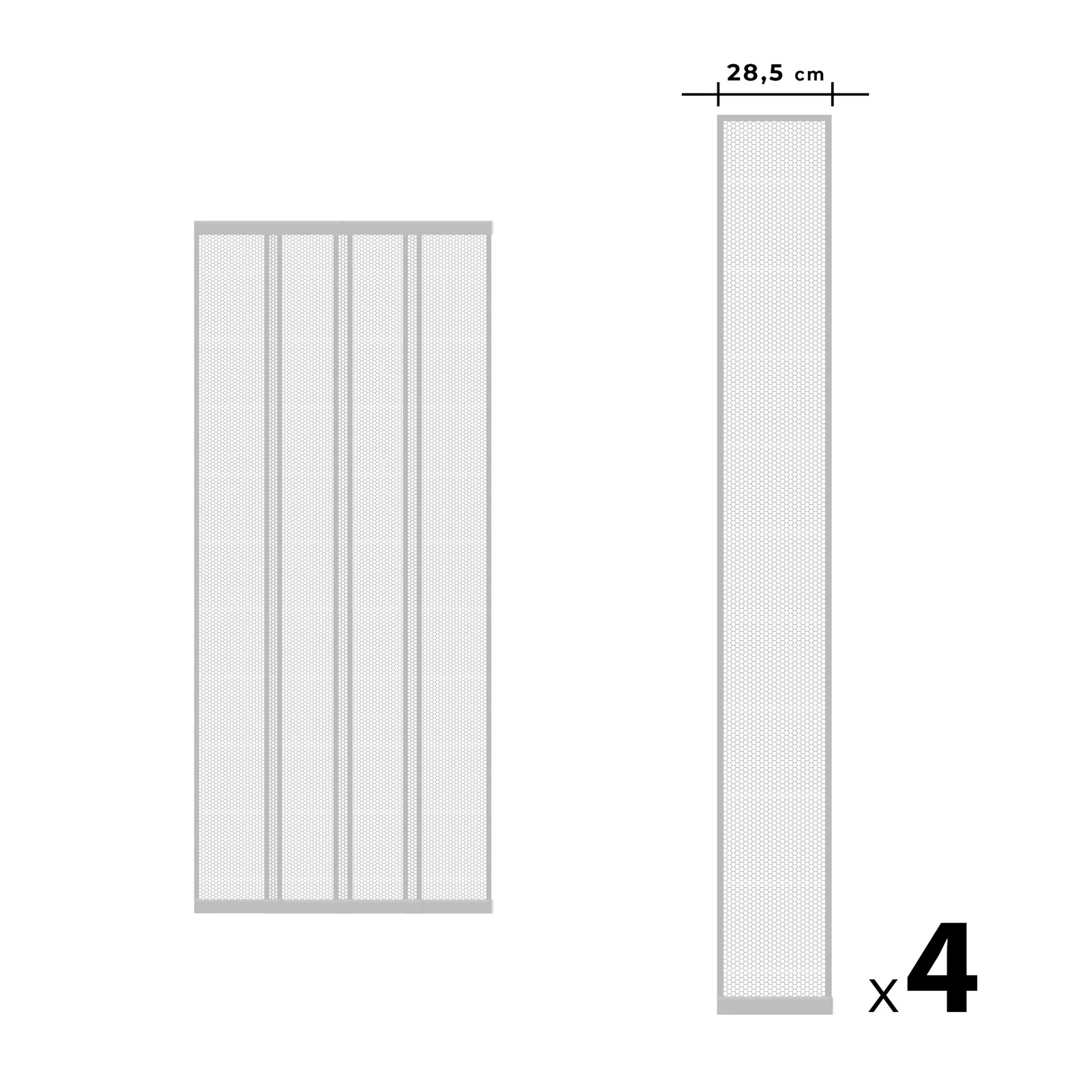 Szúnyogháló függöny ajtóra 4 db szalag max. 100 x 220 cm fehér