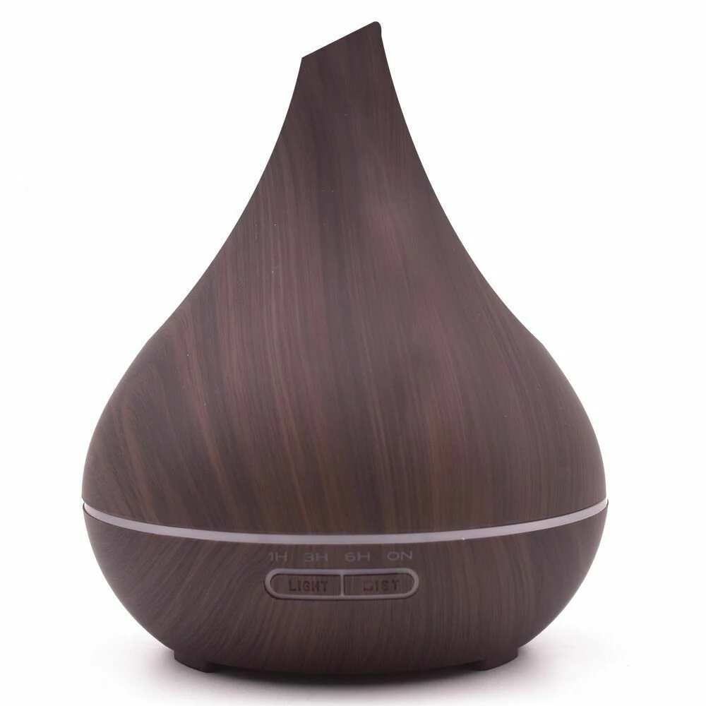 Fa hatású Hawaii Aroma Diffúzor 7 színű LED fénnyel, Sötétbarna