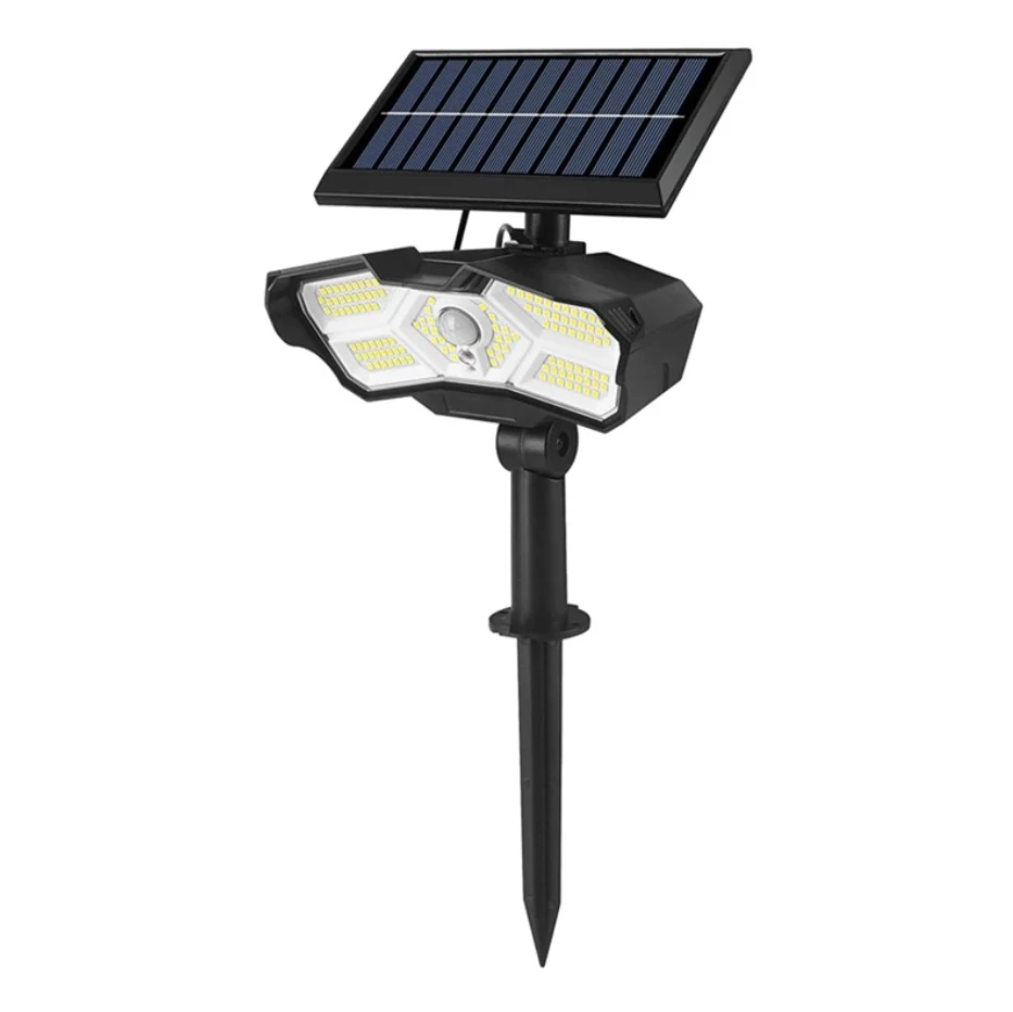 Court Leszúrható Napelemes Mozgásérzékelős LED Lámpa Távirányítóval 128 SMD KXK-600L
