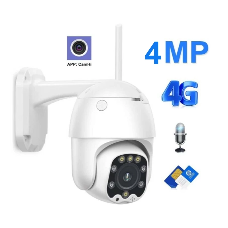 4G Sim kártyás vezeték nélküli WIFI PTZ IP kamera 4MP
