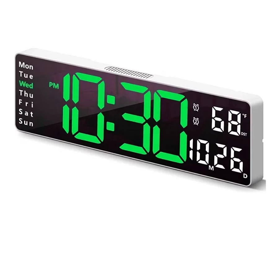 LED Fali Óra Dátum, Hőmérséklet Kijelzéssel, 5503, Zöld