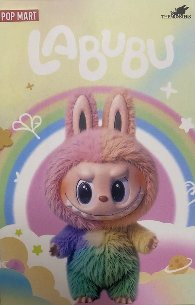 Labubu Rainbow Álló Baba, Plüssjáték, Véletlenszerű Szín, 14cm
